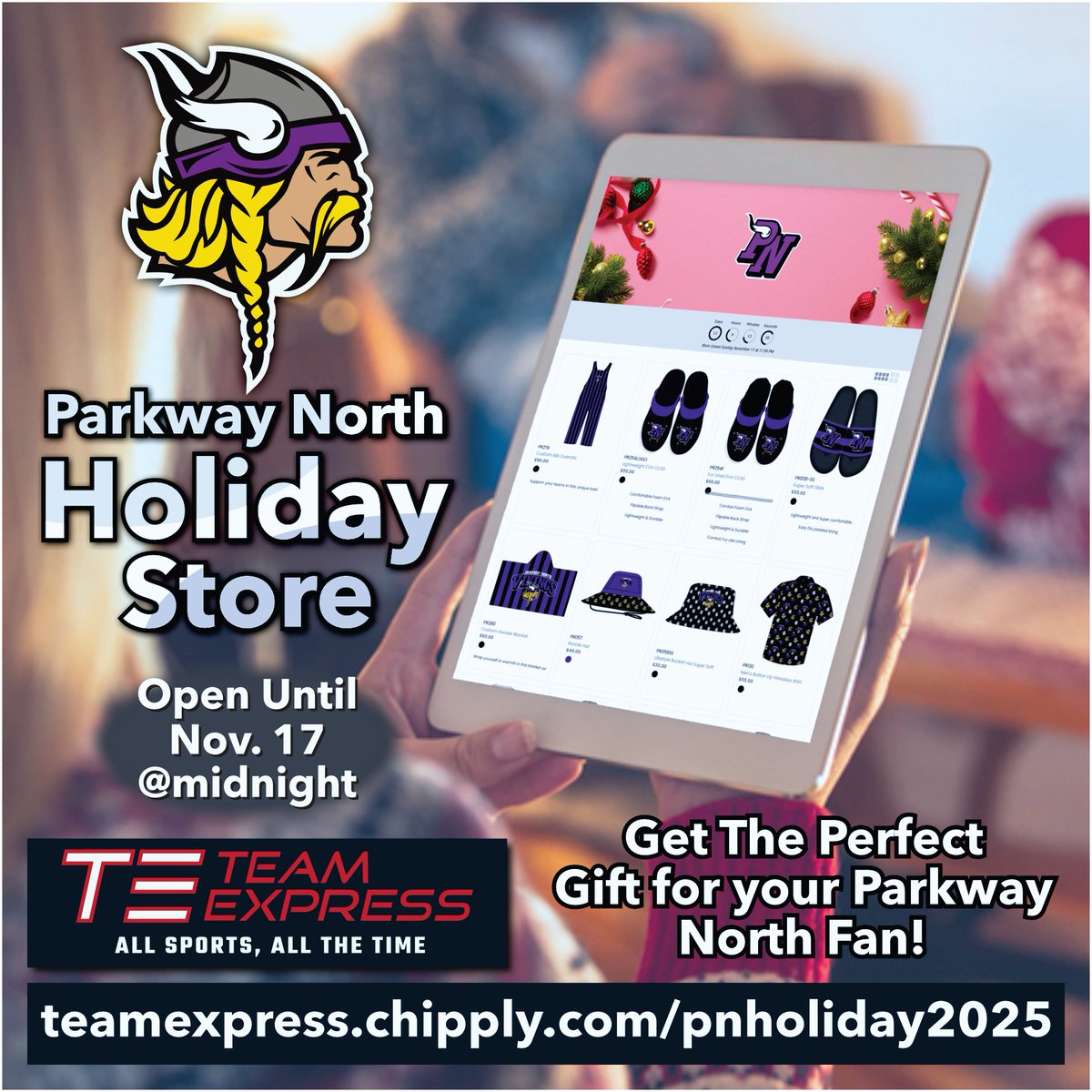 TE_Team_Express's tweet photo. 🏈Check out our Holiday Store, which is now open for Parkway schools until November 17th! 🏀

https://t.co/5hGsd7dYkM
https://t.co/Weve1U6J5J
https://t.co/6DlQtBCI8A
https://t.co/Xw9kAIpQZk

⚾️ #teamexpress #HolidayDeadline #SportsGear 🥎 https://t.co/KV33Zm0LzR