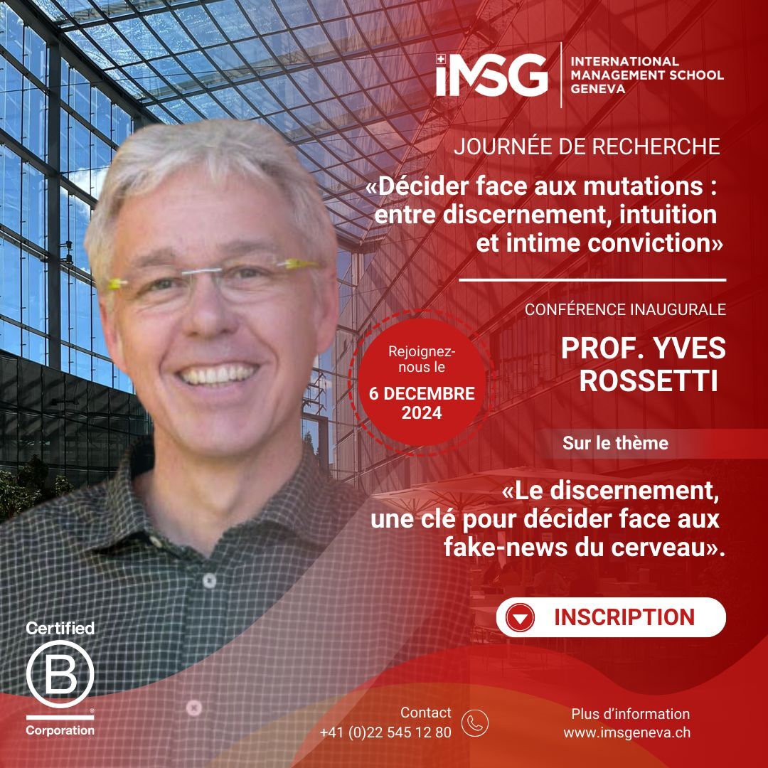 🧠 Conférence IMSG : Discernement et illusions du cerveau, explorez l’art du discernement face aux fake-news du cerveau. #discernement #conferenceimsg

Inscription
networking.imsgroup.education/fr/event/journ…

📅 6 déc. 2024 Campus Biotech