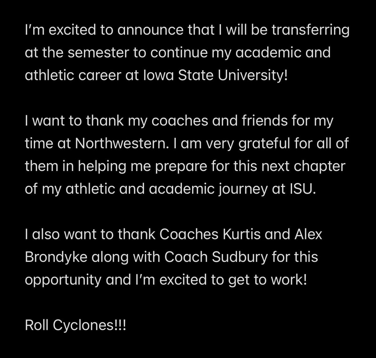 Committed!!! 🔴🟡
#AGTG #Run4ISU #TrackandField #D1 #Big12