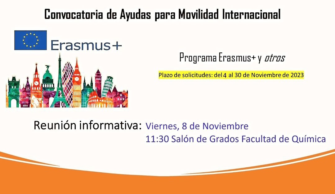 Dequius_'s tweet photo. Si estás interesado en irte de Erasmus+ el curso que viene, tienes una cita este viernes 8 de noviembre en el salón de grados de la facultad.

¡Tendrás toda la información que necesitas y podrás despejar cualquier duda que tengas! https://t.co/PopgZ2A8xO