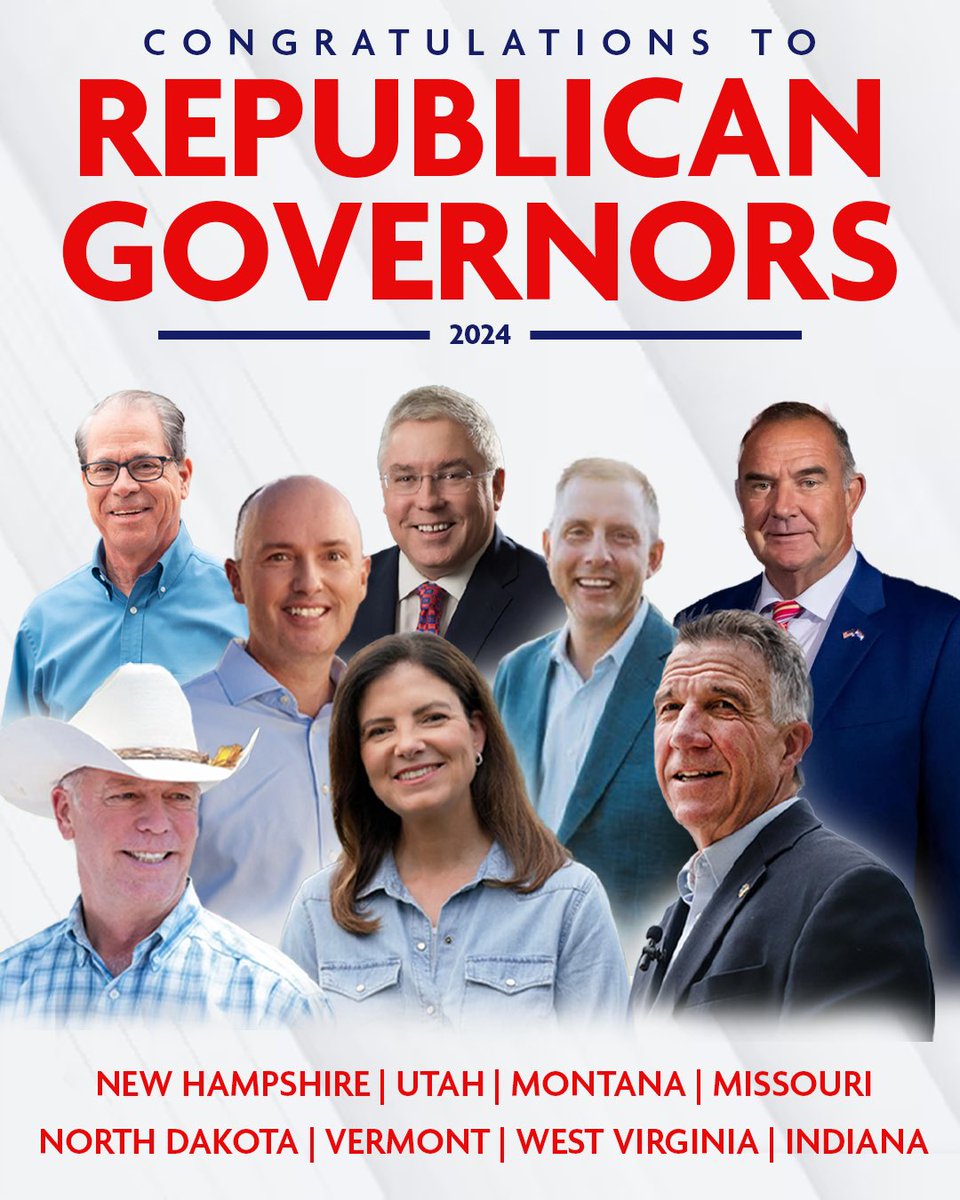 Big wins across the country and an awesome night for Republican Governors! 💪🏼 🇺🇸