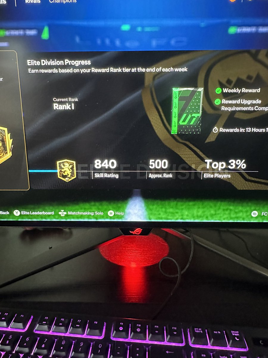 Impossible to find a game in elite division in NA servers. I played 4 games in 2 days and probably tried for at least an hour to find games during that time. <a href="/EASPORTSFC/">EA SPORTS FC</a> <a href="/EA/">Electronic Arts</a> we need other game modes to use our teams. I can’t do anything with the team I built until weekend