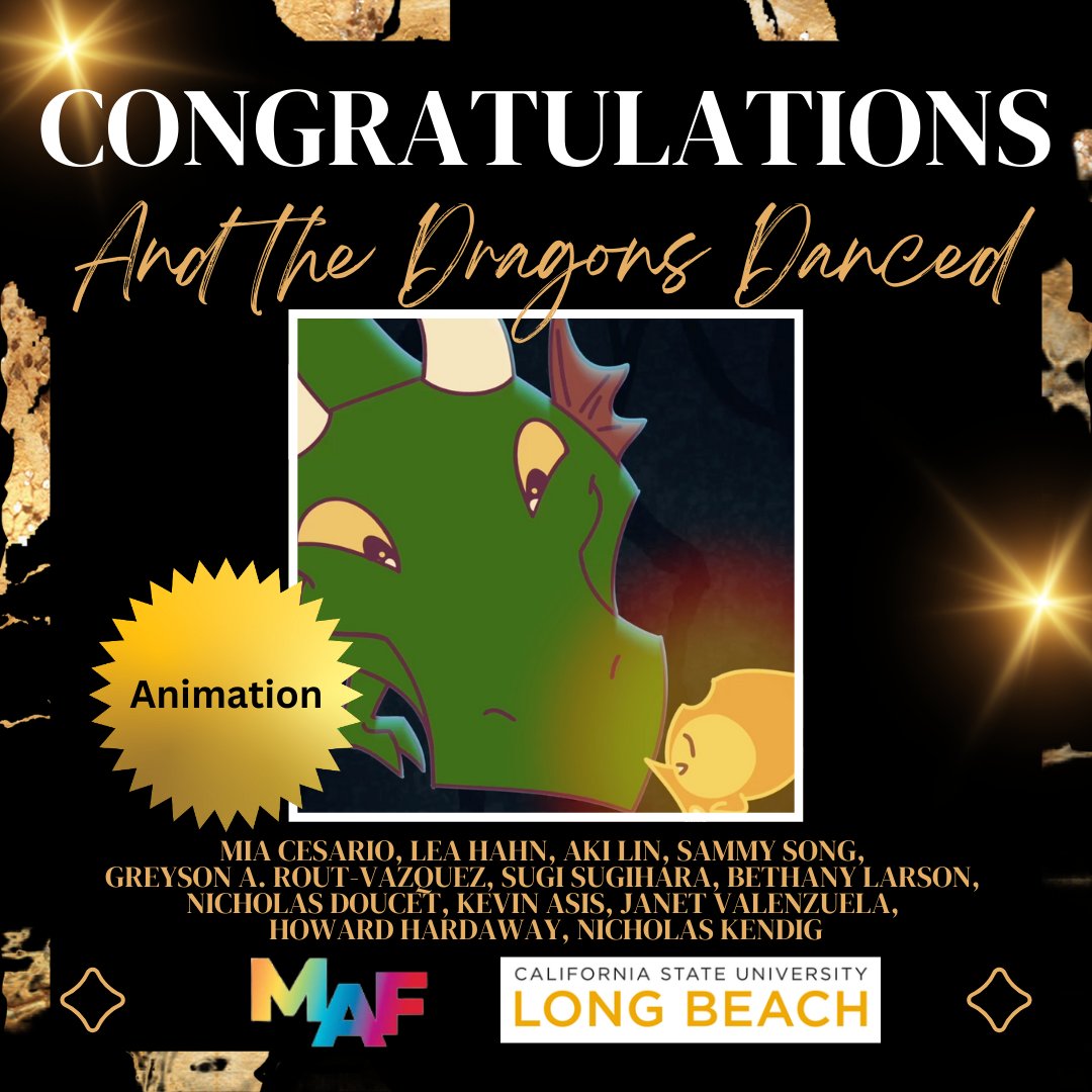 Congratulations to our film and students behind "The Pier Poet" and animation students behind "And the Dragons Danced" that won this year's Media Arts Festival! 
You can view the winning projects through this link: calstate.edu/SummerArts/med…

#GoBeach #BeachFilm #CSULBCine #CSUMAF