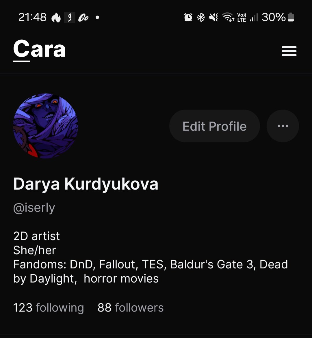 Is there anyone here? I got accounts at Cara and Bluesky. Sooo... If you are interested in my arts, I'll wait for you there c: