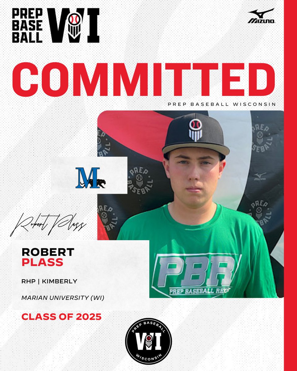 PrepBaseballWI's tweet photo. RHP Robert Plass (Kimberly, 2025) commits to Marian University (WI).

Plass was a participant at the #WIStateGames, prior to his commitment.

(@Marian_Baseball | @thekimberlybase)

#WIStateGamesCommit

👤: https://t.co/nfBJB60eK1 https://t.co/PlUHFwpoJy