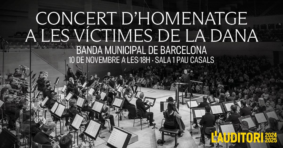 L'Auditori (@auditoribcn) on Twitter photo Davant de tant sofriment no podíem quedar-nos de braços plegats.
No falteu aquest diumenge al concert que la <a href="/BandaBarcelona/">Banda Municipal BCN</a> dedicarà als afectats per la #DANA on s'uniran músics de l'<a href="/OrquestraOBC/">Orquestra OBC</a> i l'<a href="/esmuccat/">ESMUC</a>
auditori.cat/ca/esdevenimen… Davant de tant sofriment no podíem quedar-nos de braços plegats.
No falteu aquest diumenge al concert que la <a href="/BandaBarcelona/">Banda Municipal BCN</a> dedicarà als afectats per la #DANA on s'uniran músics de l'<a href="/OrquestraOBC/">Orquestra OBC</a> i l'<a href="/esmuccat/">ESMUC</a>
auditori.cat/ca/esdevenimen…