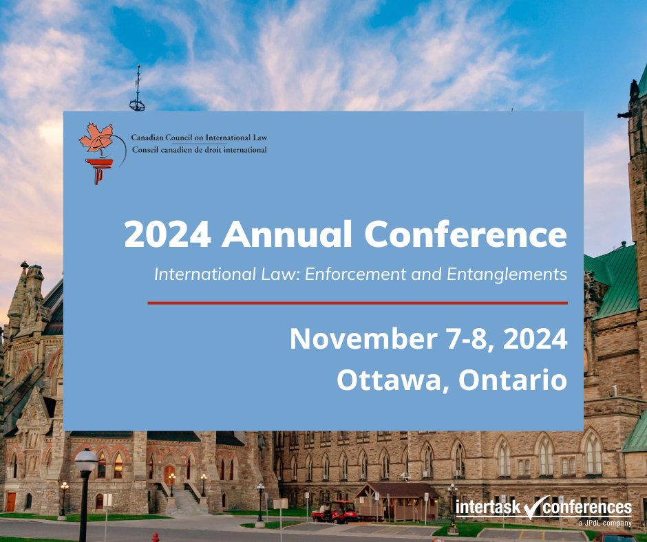 Intertask Conferences is pleased to support our client,  <a href="/CCIL_CCDI/">CCIL-CCDI</a> on their Annual Conference, taking place November 7-8, 2024 in #Ottawa. Looking forward to another successful event!
#InternationalLaw. #EventProfs #CCIL2024