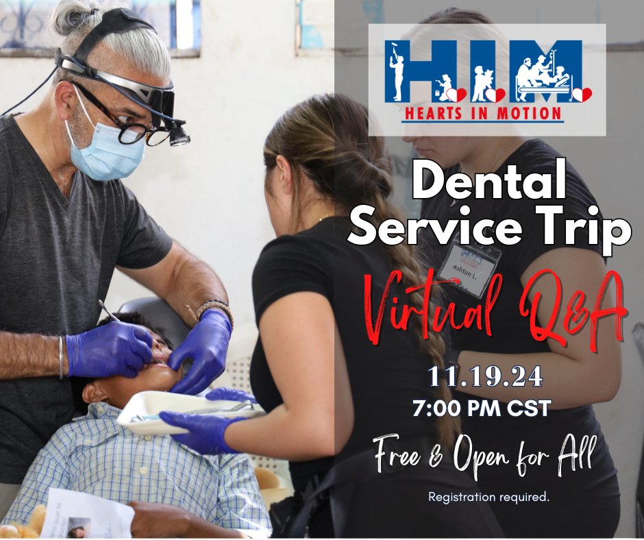 HeartsInMotion's tweet photo. 📅 Registration is required:https://t.co/SlM98xfAFS

#DentalVolunteers #MissionTrip #Guatemala #FreeDentalCare #HeartsInMotion #VolunteerOpportunities #TransformLives #dentists #dentalcare #dentalhealth #dentistry #dentalcare #dentalstudents #volunteerabroad https://t.co/ur0D2BoPTE