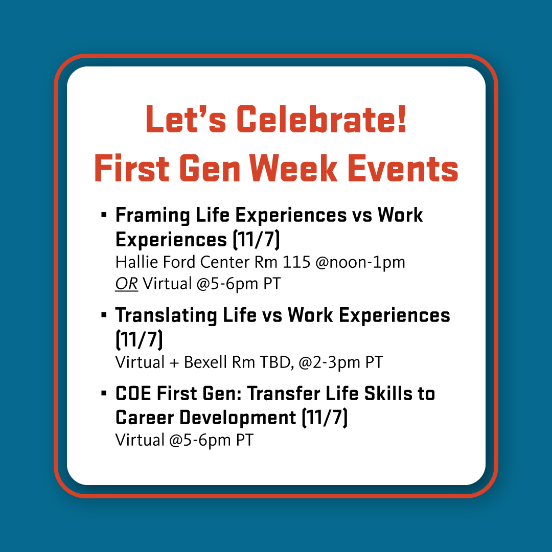 CareerOSU's tweet image. Happy first-generation week! Join us in celebrating by learning more about first-gen students and relevant resources on campus. 

#firstgen #firstgenerationstudent #firstgenweek #oregonstate #career