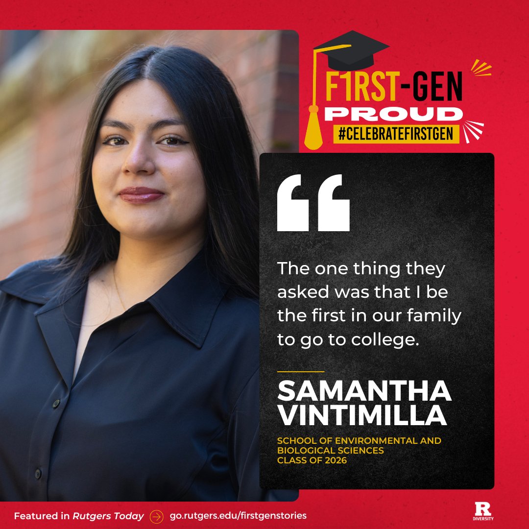 All Samantha Vintimilla's parents asked of her was to be the first in her family to go to college. This #1stGen Week, Vintimilla shares her efforts and achievements as a first-generation student who dreams of becoming a surgeon. 🎓

#RUDiversity #CelebrateFirstGen