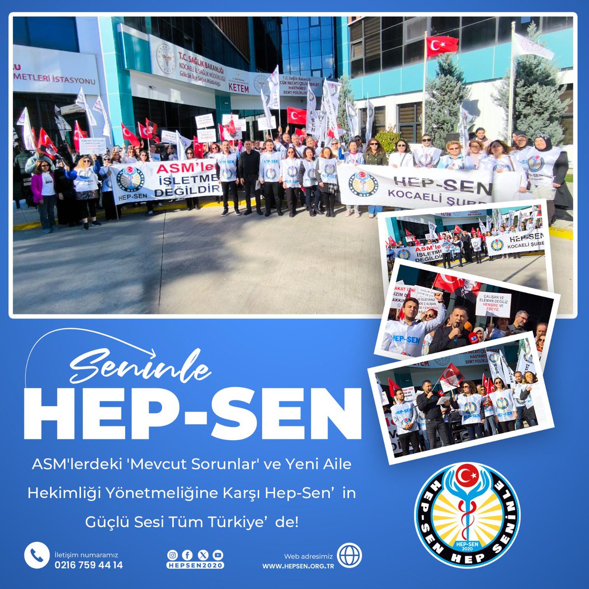 hepsen_2020's tweet photo. ASM'lerdeki 'Mevcut Sorunlar' ve Yeni Aile Hekimliği Yönetmeliğine Karşı Hep-Sen’in Güçlü Sesi Tüm Türkiye’de! 🇹🇷

Hep-Sen Kocaeli’den yükselen bu kararlı ses, Türkiye'nin dört bir yanında yankılanıyor! Sağlık çalışanlarımızın haklarını savunmak ve adil bir sağlık sistemi için omuz omuza, kararlılıkla mücadeledeyiz. Birlikte sesimizi duyuracağız!

@saglikbakanligi @drmemisoglu 
@HepsenKocaeli @hepsen_sakarya @ozcinar_ozgur 

#asmlerkapalı