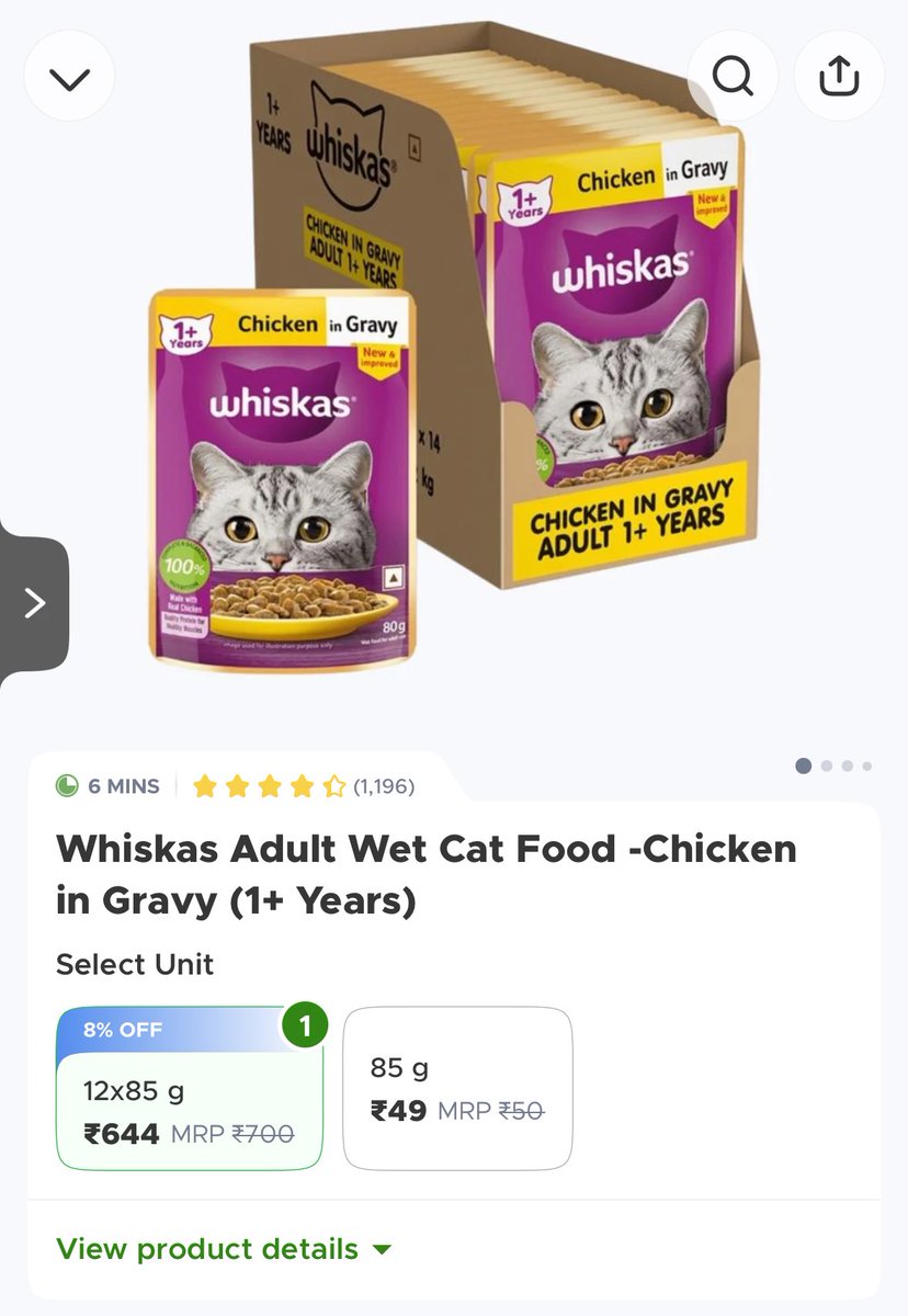 greencrusader98's tweet photo. Math is not mathing @letsblinkit if 1 packet is 50, how can 12 packets after discount be worth 644!? https://t.co/Fqi9VwwbRM
