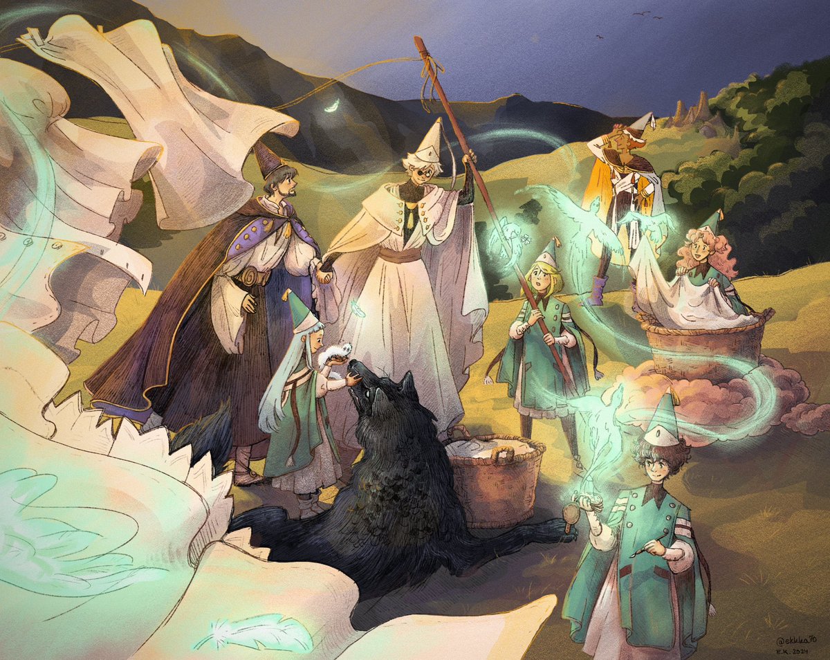 ekkka70's tweet image. I imagine doing laundry is a lot more fun with the help of magic, especially if your friends come for a visit ✨

#Δ帽子 #witchhatatelier #WHA