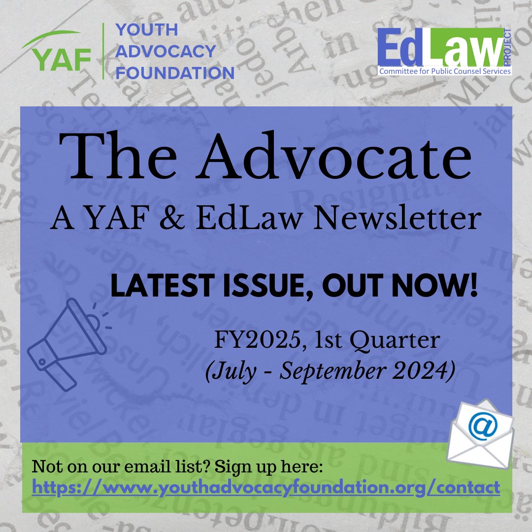 YAF_Boston's tweet photo. 📣Extra, extra! 🗞 Our latest issue of The Advocate: A YAF and EdLaw Newsletter was just released!  To read the first quarter newsletter of the new Fiscal Year 2025, check your email or visit:  https://t.co/2IhZUrUTab https://t.co/lJ7A4teyVx