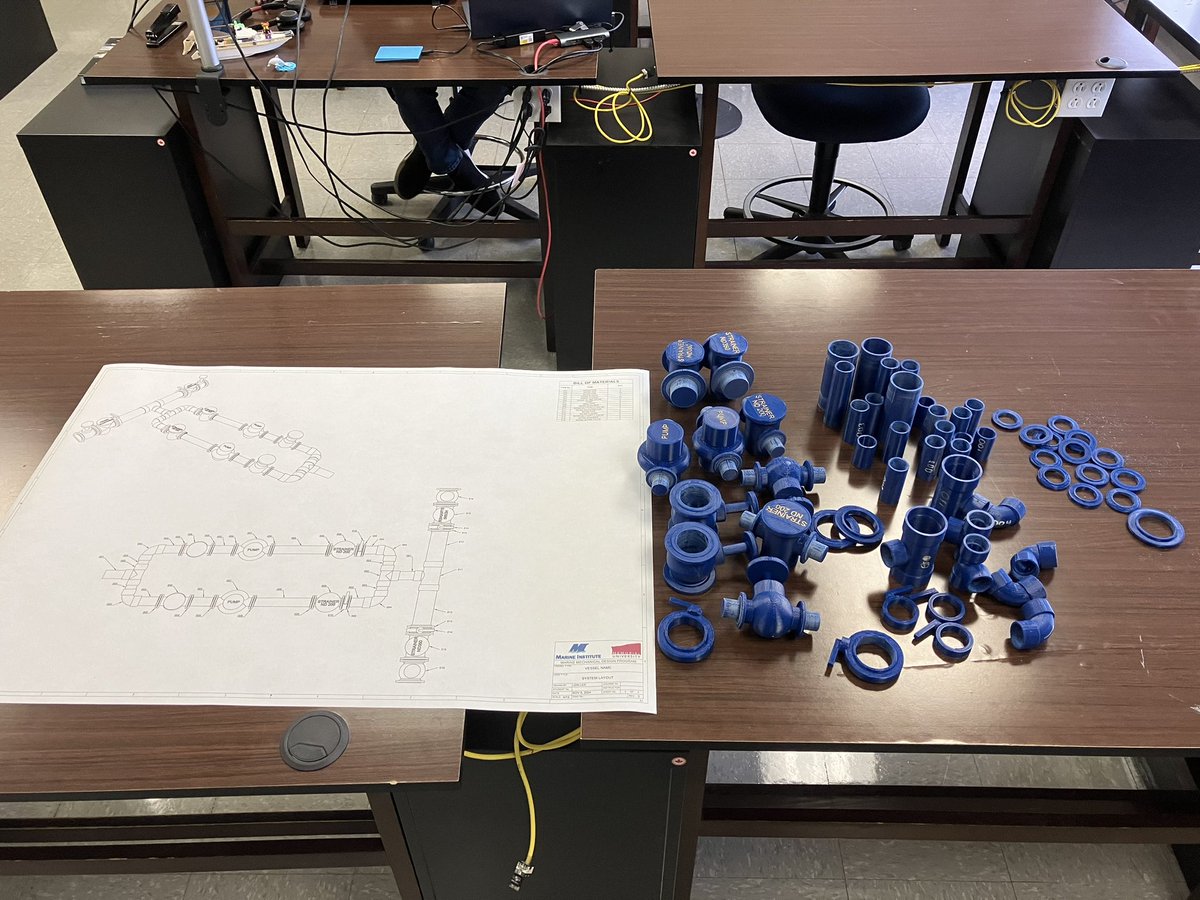 We had three schools in today for Energy Day to take part in some activities on ship design as well as to interact with our students. We had the students building a pipe system are part of our Marine Mechanical Design Program.
<a href="/NLSchoolsCA/">NLSchools</a> 
<a href="/WVHWarriors/">Waterford Valley High School</a> 
@lavalhighschool