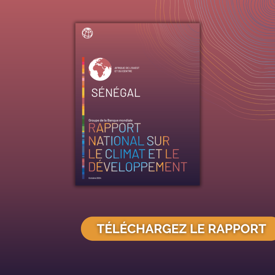 #Rapport | Saviez-vous que si le #Sénégal investit dans l'adaptation climatique, son PIB pourrait croître d'au -  2 % d'ici 2030 &amp; baisser de 40 % la pauvreté induite par le climat ?

Consultez le nouveau Rapport national sur le climat &amp; le développement : wrld.bg/CzUL50U1B8B
