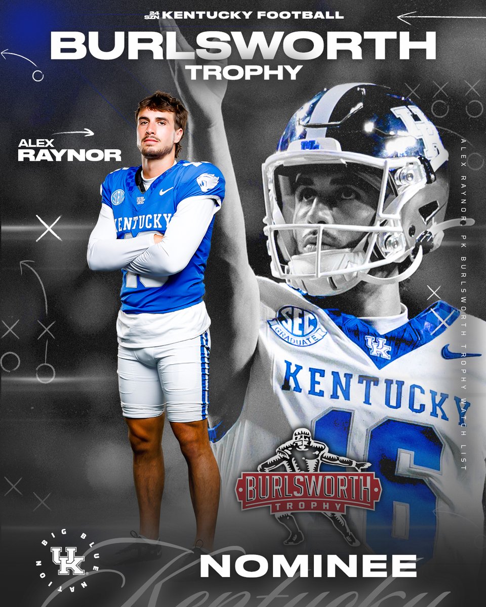 Kentucky Football (@ukfootball) on Twitter photo .<a href="/acraynor1/">Alex Raynor</a> has been named a <a href="/BurlsworthTrust/">Burlsworth Trophy</a> Trophy Nominee.
📰🔗 - ukathletics.com/news/2024/11/0… .<a href="/acraynor1/">Alex Raynor</a> has been named a <a href="/BurlsworthTrust/">Burlsworth Trophy</a> Trophy Nominee.
📰🔗 - ukathletics.com/news/2024/11/0…