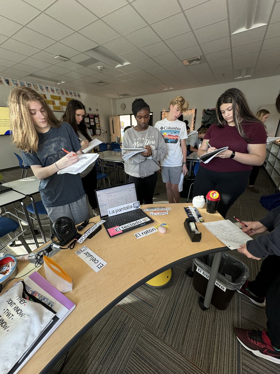 ERadichi's tweet photo. #Spanish1 classes at @WillowSpringHS had a lot of fun scavenger hunting for the vocabulary of their new unit of study! 🔍📝
#proudteachers #amazinghighschoolers #learningfun @ignacia10 https://t.co/8OWCTRckly