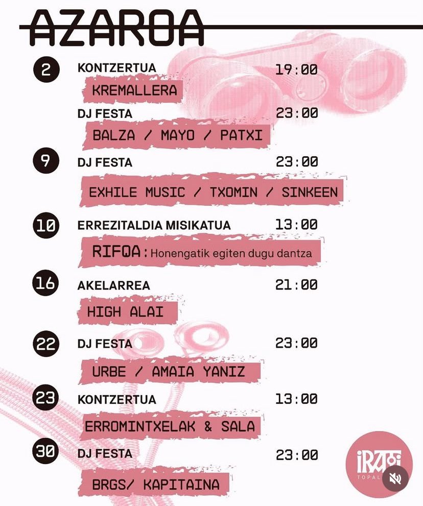 Domekan, azaroak 10, «Rifqa: honengatik egiten dugu dantza» poesia-errezitaldi musikatua Arrasateko Irati tabernan, eguerdiko 13:00etan. 

Etorri marianito poetizatua hartzera! 🍸

🇵🇸🇵🇸🇵🇸🇵🇸🇵🇸🇵🇸