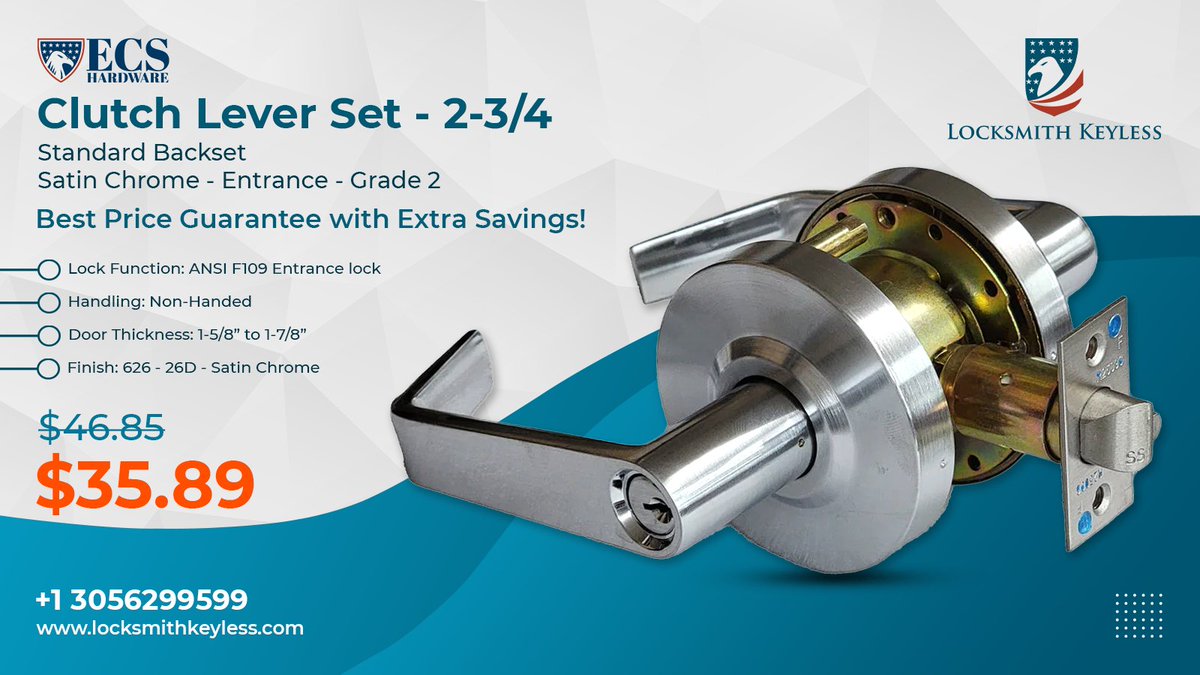 LksmithKeyless's tweet image. ✨ Unlock Quality  ECS Hardware Leverset✨
hubs.ly/Q02X9P2t0. 
#ECSHardware #SpecialOffer #Leverset #HomeImprovement #DoorHardware #Upgrade