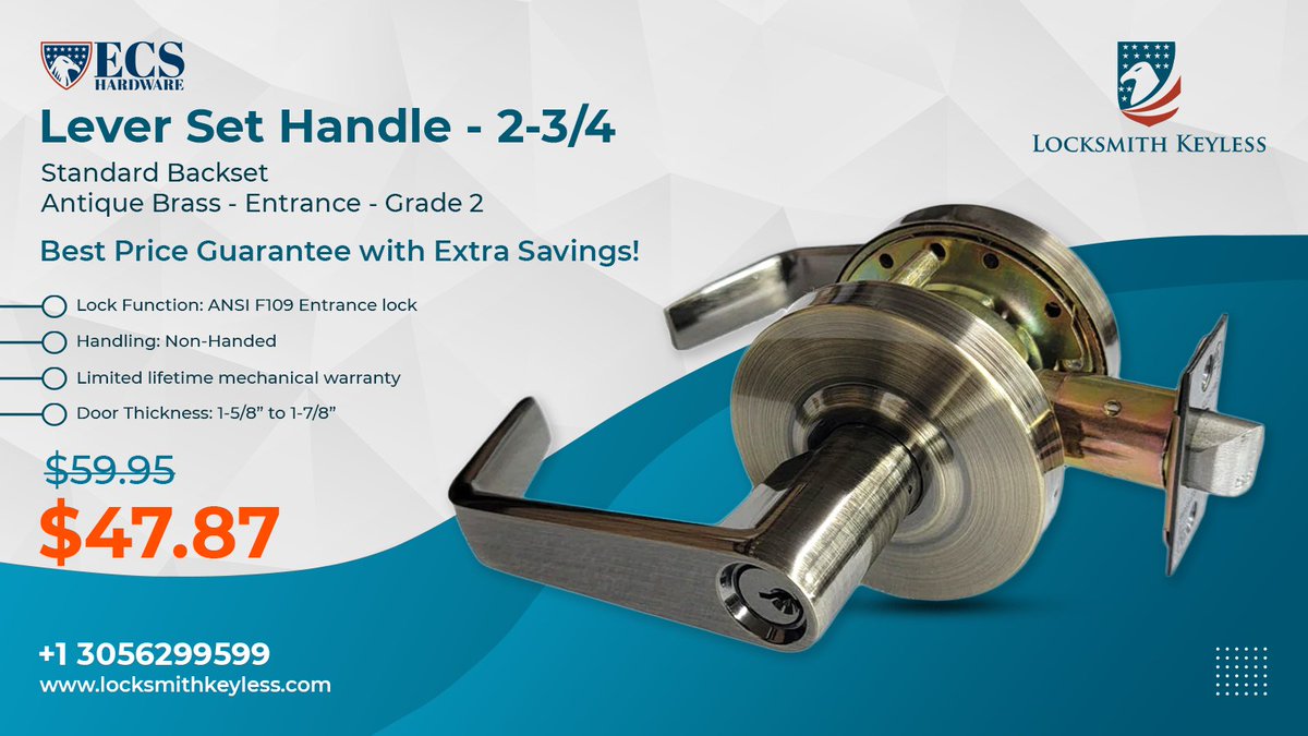 LksmithKeyless's tweet image. ✨ Unlock Quality  ECS Hardware Leverset✨
hubs.ly/Q02X9P2t0. 
#ECSHardware #SpecialOffer #Leverset #HomeImprovement #DoorHardware #Upgrade