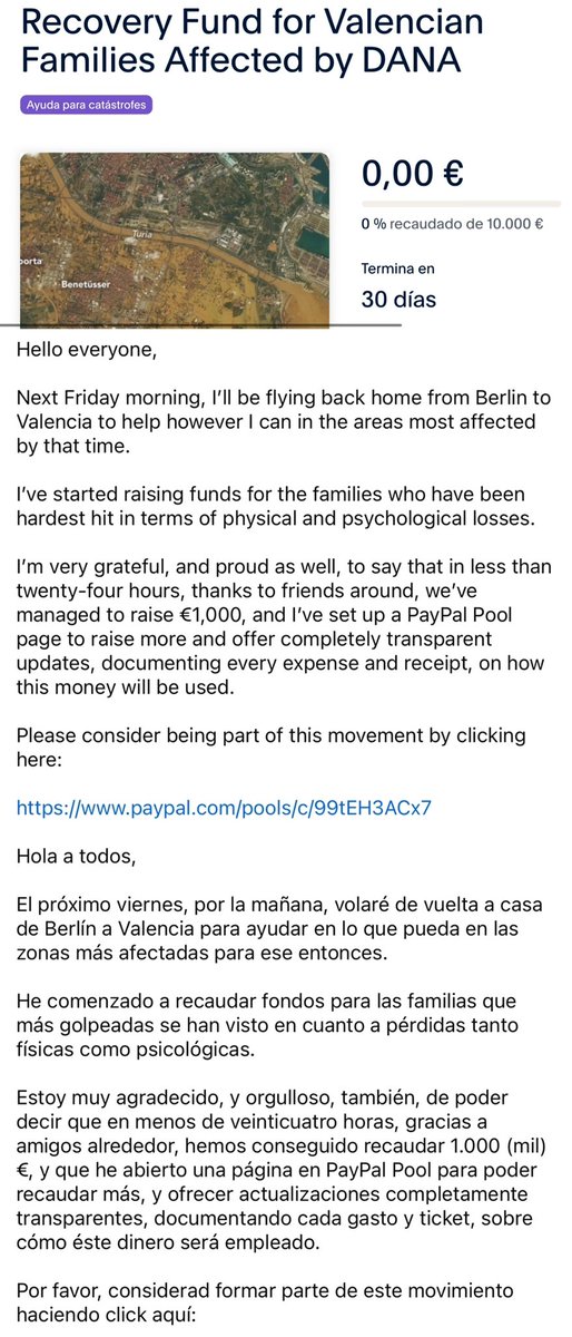 ianmargio's tweet image. DANA - VALENCIA 

(See the attached images / Visualiza las imágenes adjuntas)

Please consider being part of this movement by clicking here / Por favor, considerad formar parte de este movimiento haciendo click aquí:

paypal.com/pools/c/99tEH3…