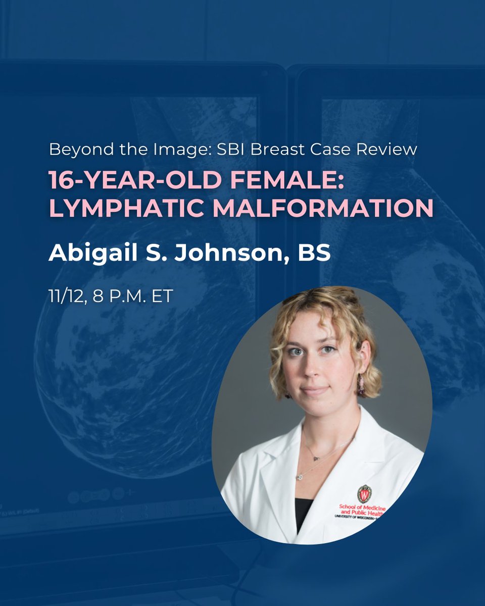 BreastImaging's tweet photo. Join us on November 12, 2024, at 8 p.m. ET for Beyond the Image: SBI Breast Case Review Live Webinar, showcasing six unique breast imaging cases. Register now:https://t.co/BPlk4WIYZr

#BreastPathologist #SBIWebinars #BreastImaging #RADs #MedicalResidents https://t.co/soOJLRp4SW