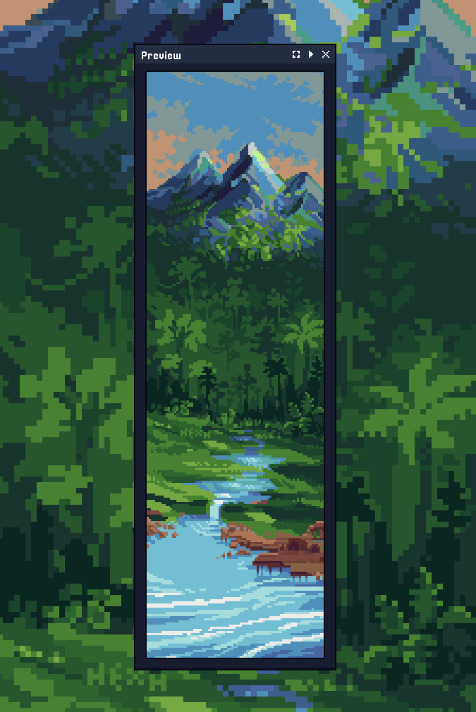 #pixelart landscape for a ttrpg 🌴
