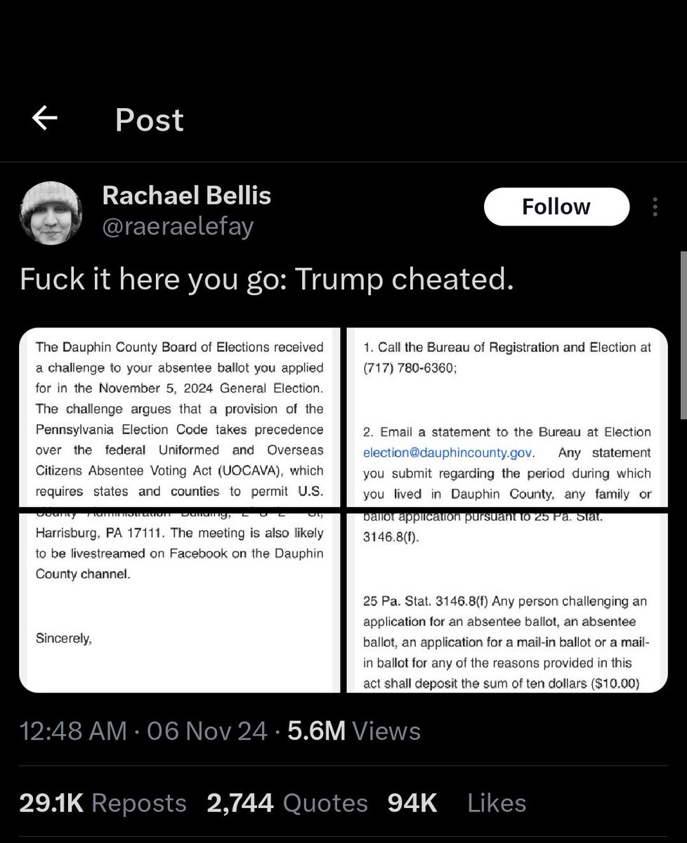 TRUMP CHEATED 
SPREAD THE WORD