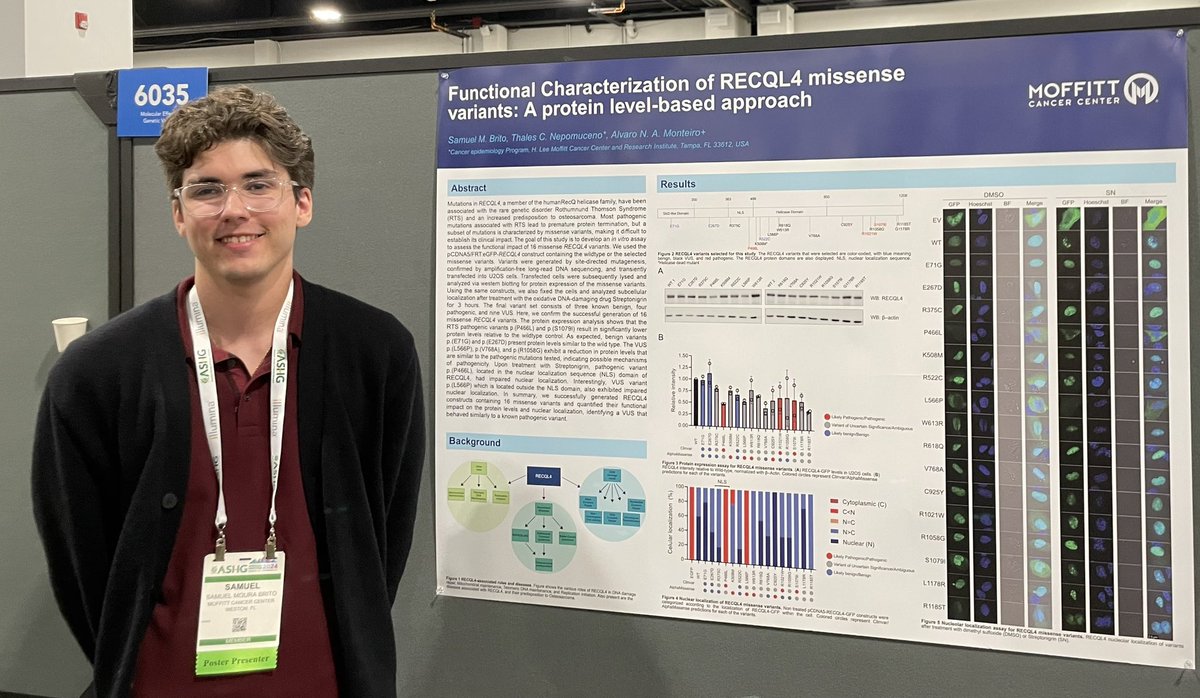 Come and see the poster from the lab #AACR2024 presented by the brilliant Samuel Brito on RECQL4 variants!