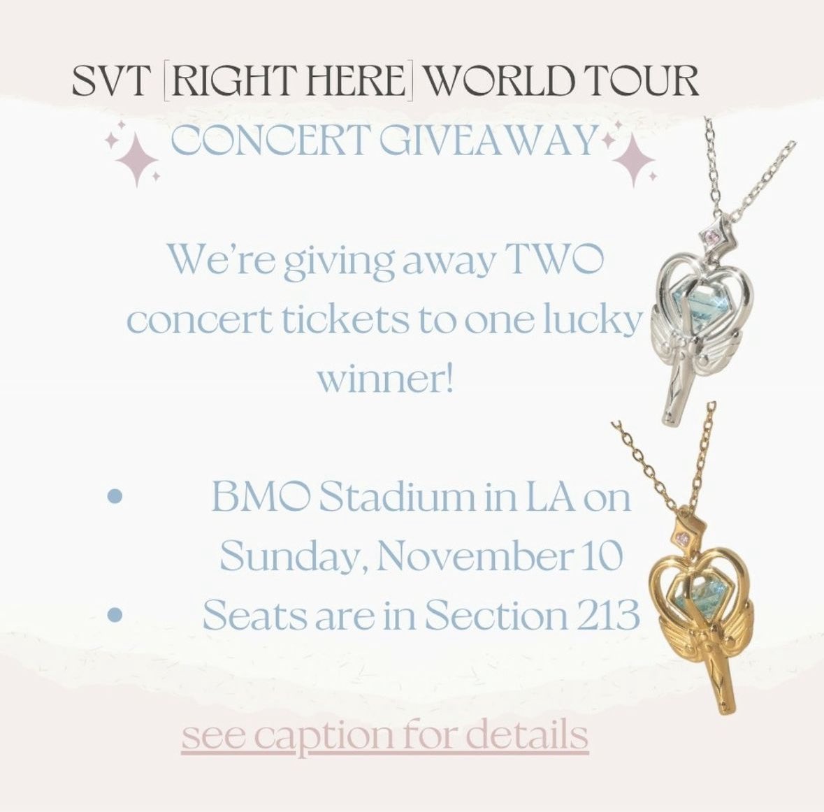 WE’RE GIVING AWAY TWO SEVENTEEN CONCERT TICKETS FOR DAY 2 IN LA 💎 WINNER ANNOUNCED IN 48 HOURS! 

instagram.com/p/DCCpXwdMI3d/…