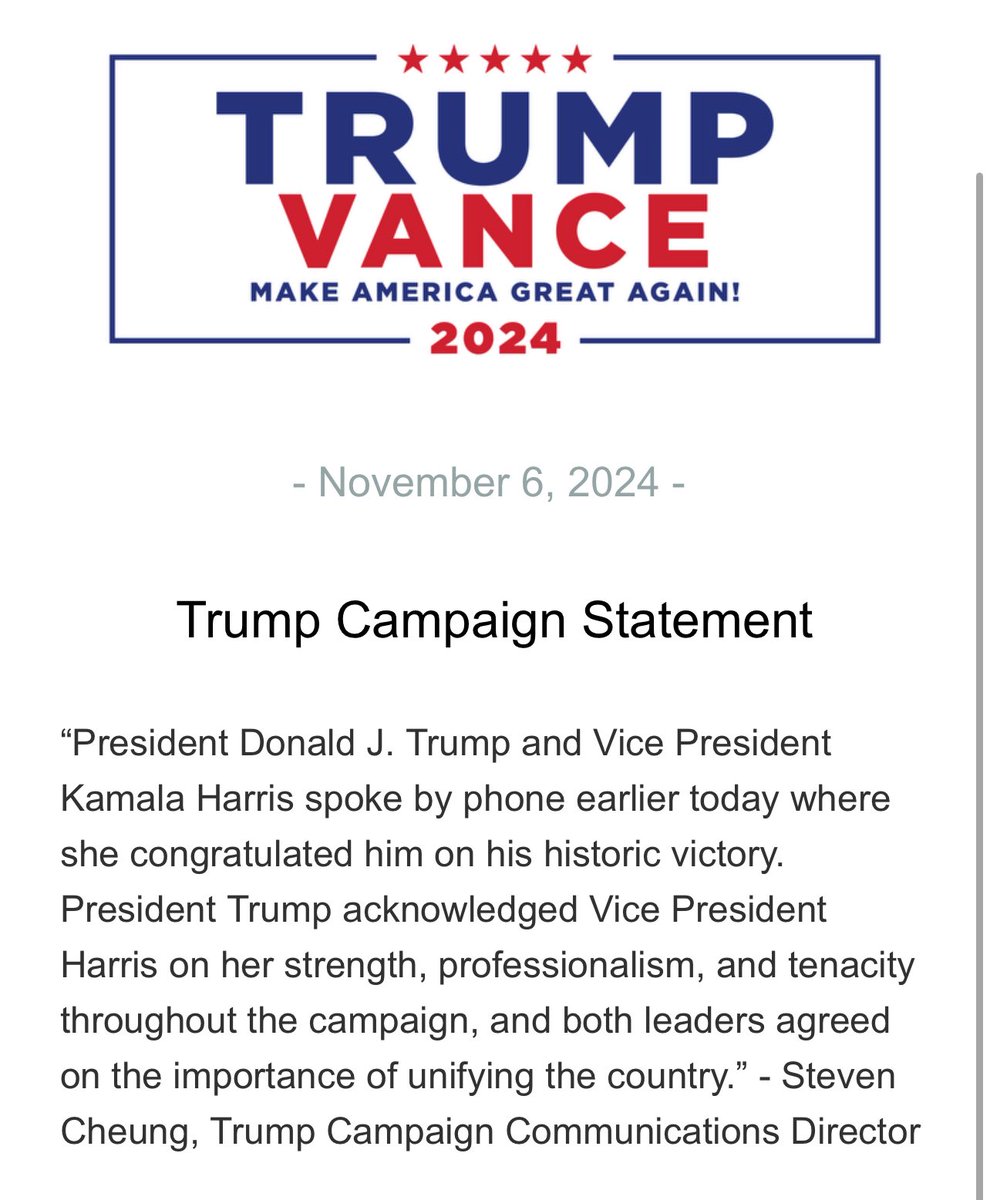 MZHemingway's tweet photo. Kamala conceded https://t.co/AUt242RlWL