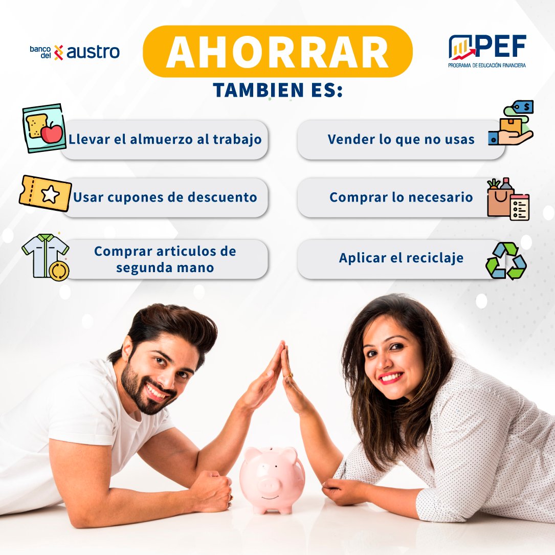 ¿Cómo podemos ahorrar dinero con acciones en el día a día?
Recuerda que ahorrar dinero no se trata solo de recortar gastos, sino también de establecer buenos hábitos financieros y mantener una mentalidad consciente sobre las decisiones de gastos.
#AprendeFinanzas #BancodelAustro