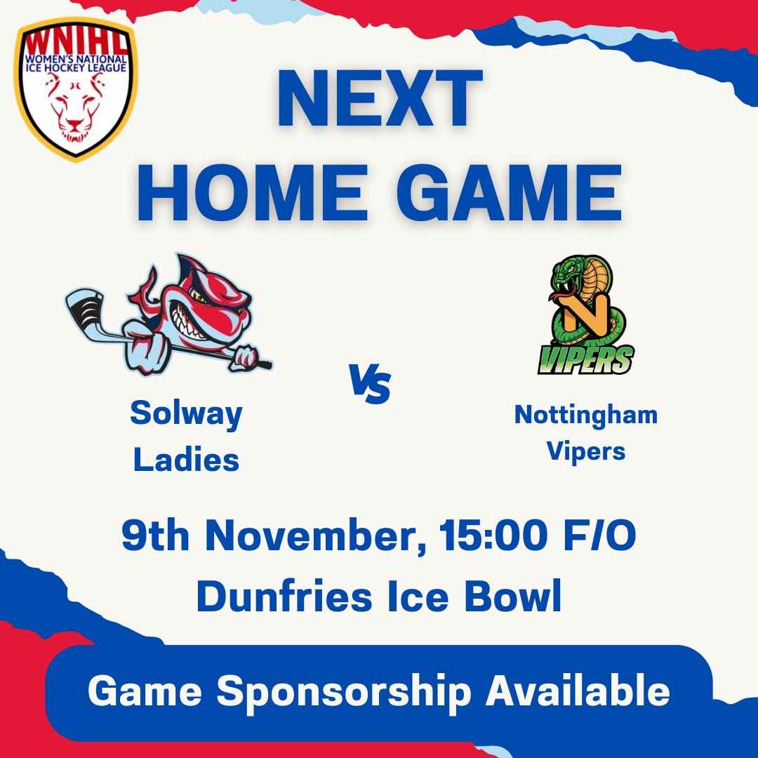 It's Game Day in the Ice Bowl again the saturday. Get yourself down to the rink for a 3pm face off against Nottingham Vipers, free entry!