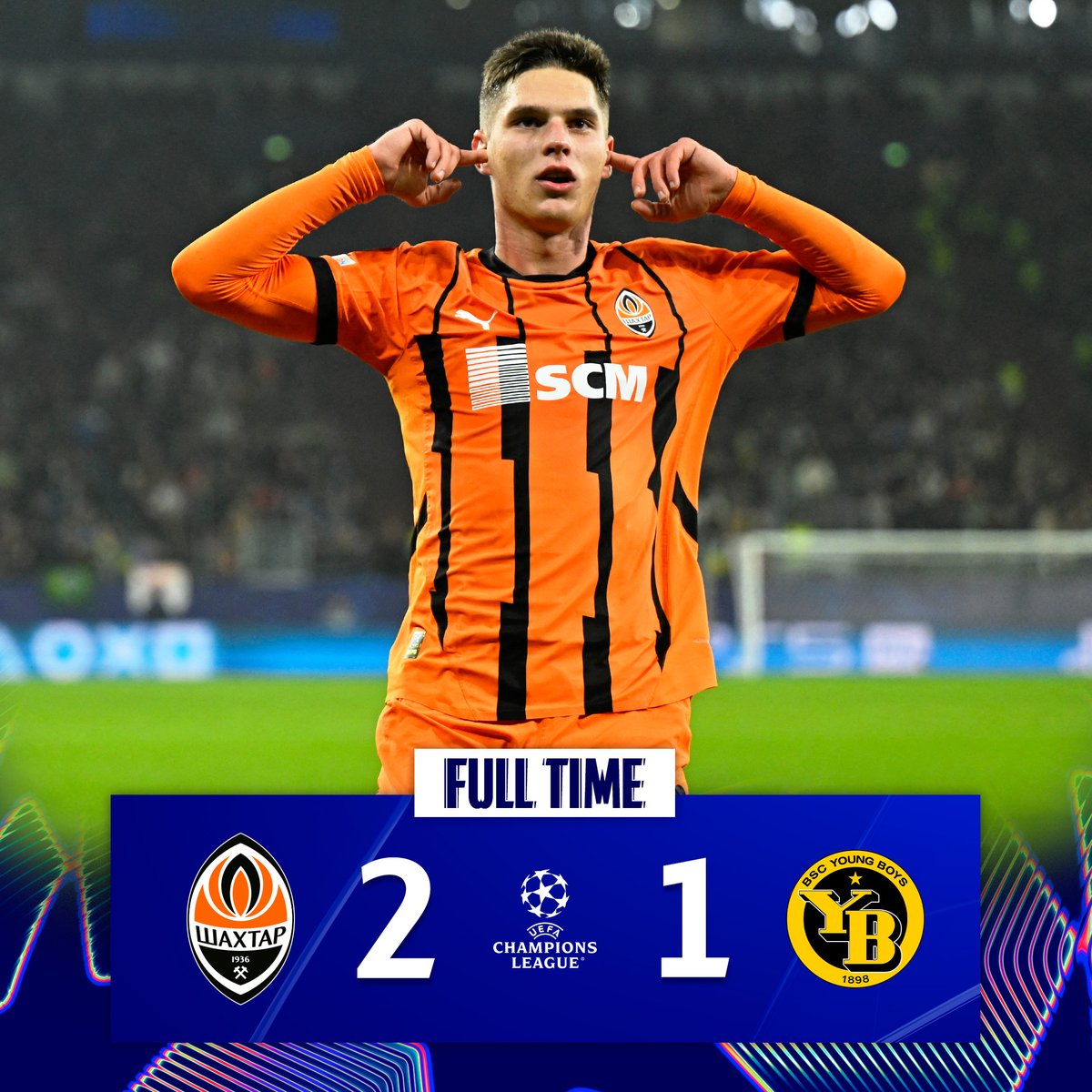 FCShakhtar_eng's tweet photo. 🧡 We won the @ChampionsLeague match! ⭐️

⚒️ #Shakhtar defeated Young Boys 2-1 in Gelsenkirchen! 👏

⚽️ Zubkov ⚽️ Sudakov

The next #UCL game is against PSV in the Netherlands on November 27.

#ShakhtarYoungBoys https://t.co/mpXcXzc0qn