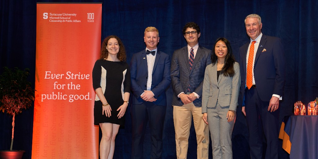 MaxwellSU's tweet photo. Join us in congratulating the nine #MaxwellSchool students who were honored with Centennial Scholar Awards in recognition of their academic success and commitment to engaged citizenship and public service. #Maxwell100 #EverStrive https://t.co/jIEeKxmIPD https://t.co/7iz9rfcR6t