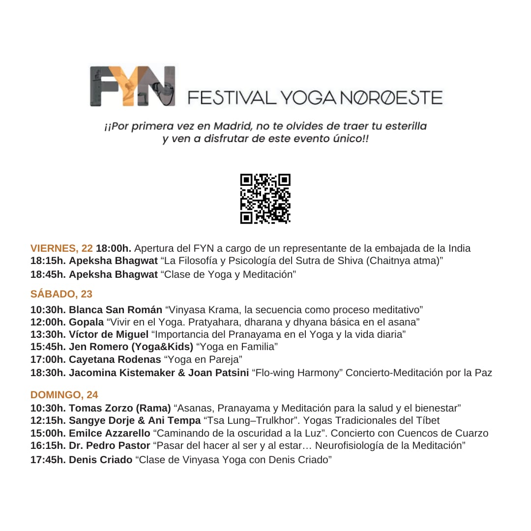 javierakerman's tweet photo. FESTIVAL YOGA NOROESTE
Ahora en Madrid, del 22 al 24 de noviembre. 
¡No te lo pierdas! https://t.co/XRQhJoNL55