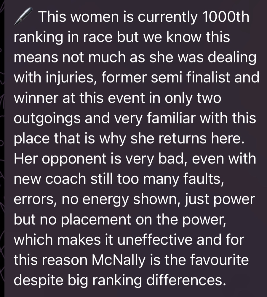 BookiesBandits's tweet photo. NEW PICK UNLOCKED 🔓

WTA: Midland
🇺🇸 Caty McNally ML -135 (2%)

❤️ SHOW SUPPORT IF YOU LIKE https://t.co/OWkfaooCGQ