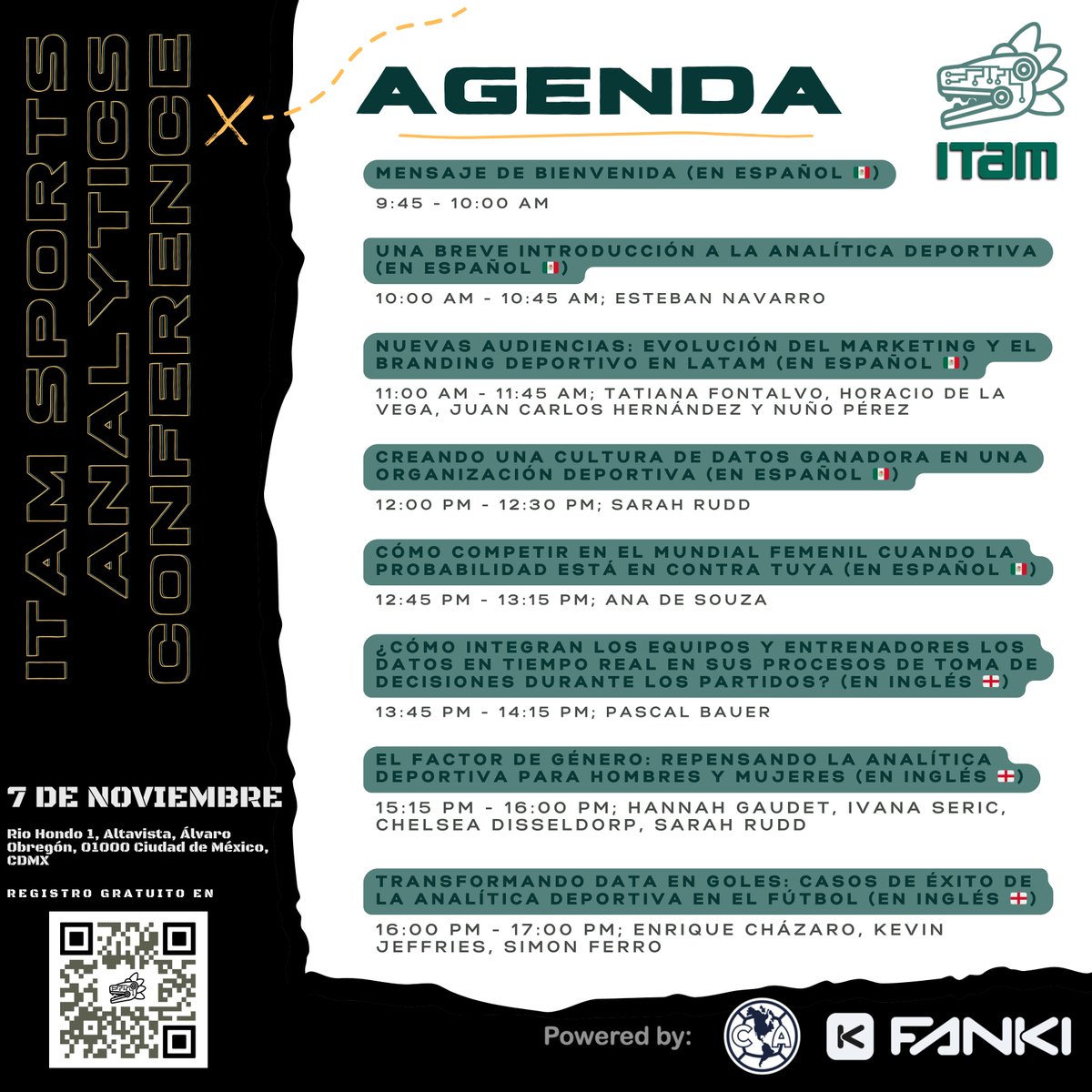 ItamMoneyball's tweet photo. Agenda del día de mañana https://t.co/4dEUBH54nK