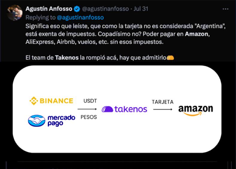 “Tarjeta prepaga 💳”:
Porque crearon una tarjeta Argentina en dólares, emitida en Estados Unidos, para las compras en Amazon, que se puede fondear en pesos argentinos