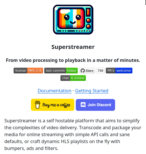tom_doerr's tweet image. &quot;An open, scalable, online streaming setup. All-in-one toolkit from ingest to adaptive video playback. Built for developers in need of video tooling.&quot;