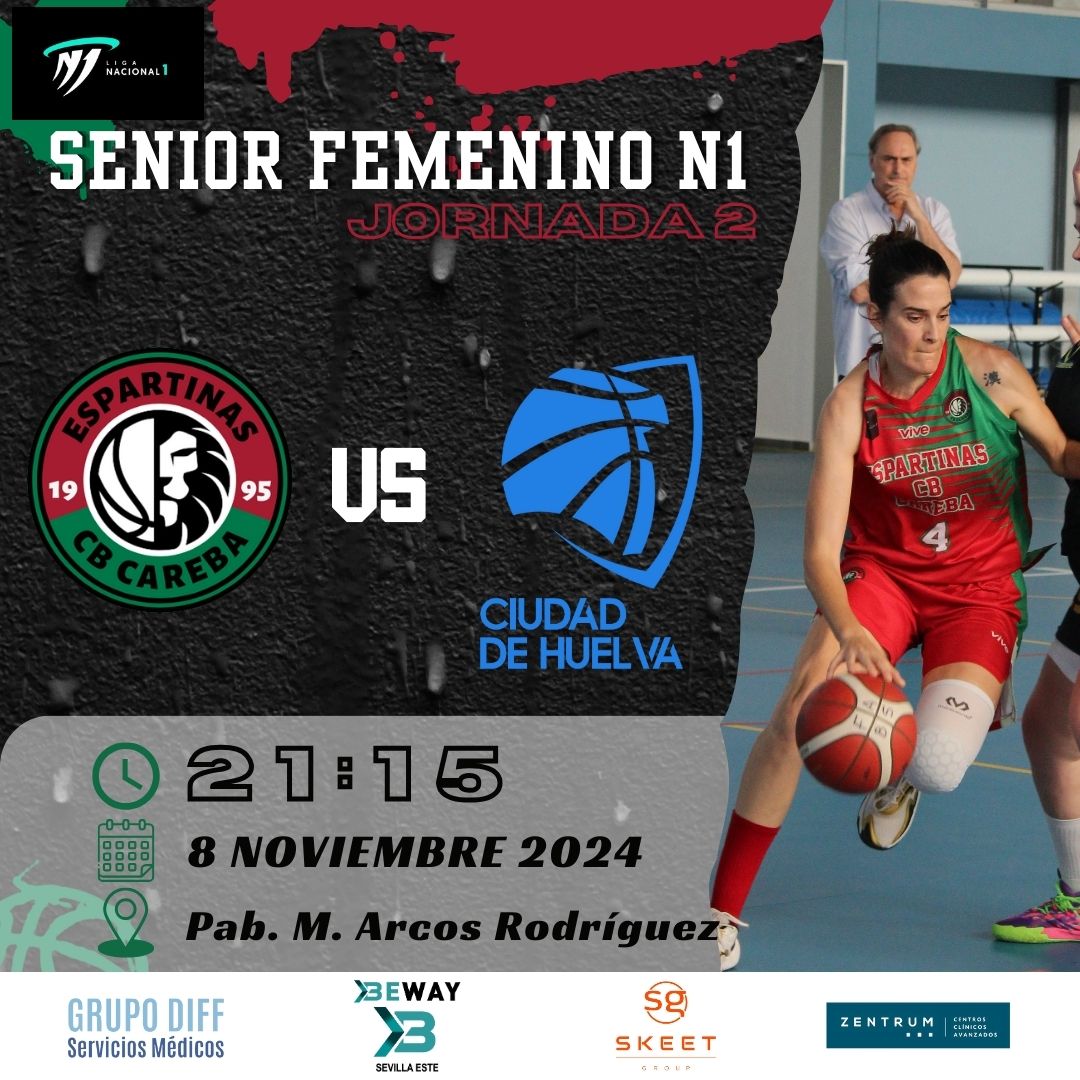 SENIOR FEMENINO NACIONAL

🏀 Jornada 2️⃣
⚔️ #EspartinasCBCareba 🆚️ <a href="/CiudadDeHuelva/">𝘾𝙞𝙪𝙙𝙖𝙙 𝙙𝙚 𝙃𝙪𝙚𝙡𝙫𝙖</a>
⏱  21:15
📆 8 de noviembre 2024
📌 Pab. M. Arcos Rodríguez

#SomosCareba
