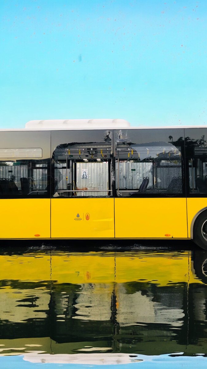 flashifystudio's tweet image. The bus’s windows are broken, the floor is wet, and no one knows why.