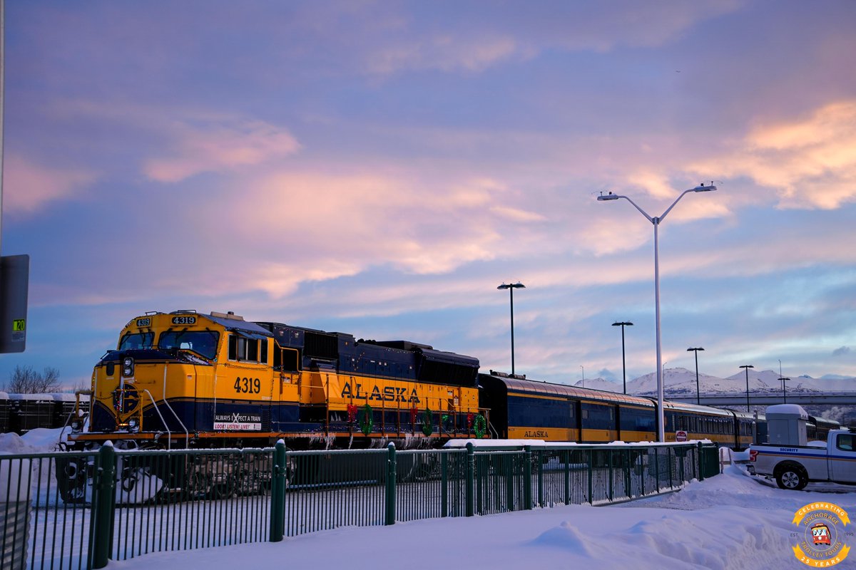 ANCTrolley's tweet photo. Embark on the Winter City Tour and delve into the wintry trials of the Alaska Railroad! 🚂❄️ Discover the challenges and triumphs of rail travel amidst Alaska's snowy landscapes. From navigating icy tracks to braving the elements, learn about the railroad's resilience in the f... https://t.co/1tjorMtA3c