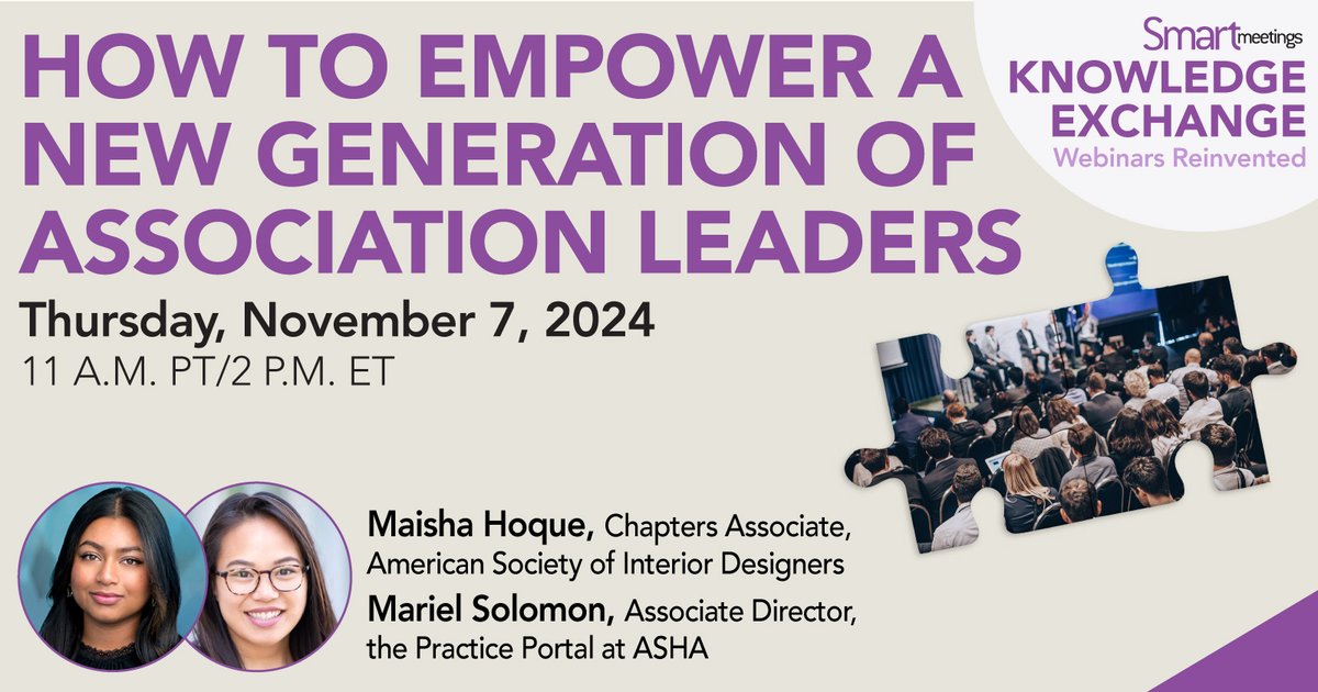 SmartMeetings's tweet image. 🚨 Last Chance Alert! It’s not too late to join our webinar TOMORROW! Learn from experts Maisha Hoque and Mariel Solomon about bridging generational gaps in meeting planning. 

👉 bit.ly/4f8viiy

#meetsmart #events #meetings #eventplanners #meetingprofessionals