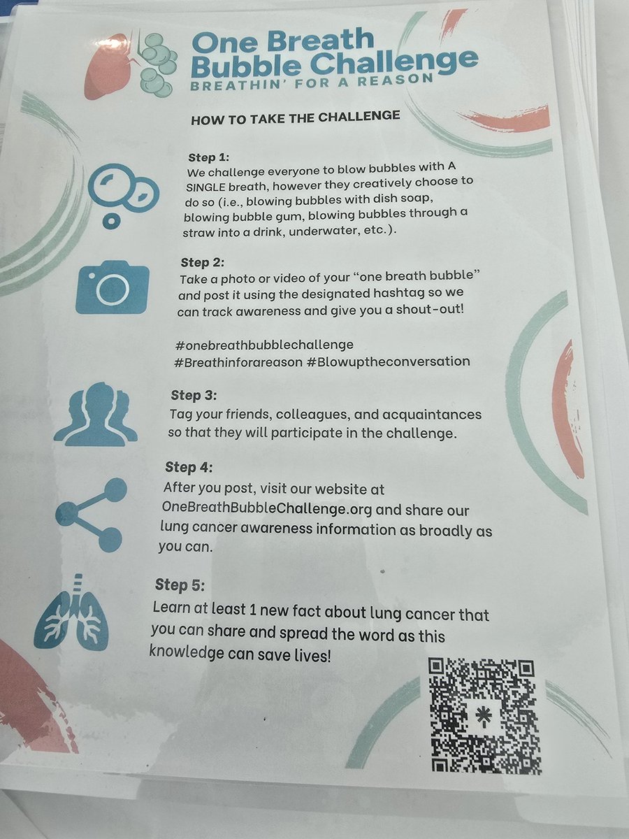 Have you blown a bubble for lung cancer awareness today??? If not, get to it! Participate in the One Breath Bubble Challenge!
#onebreathbubblechallenge
#breathinforareason
#blowuptheconversation
#LCAM2024
#LungCancerAwareness