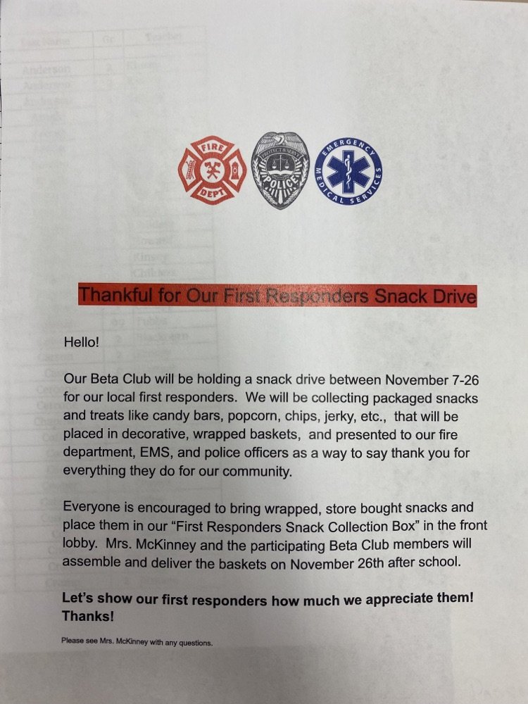 WestsideEl's tweet photo. First Responders Snack Drive https://t.co/xpkBD3Pkdj