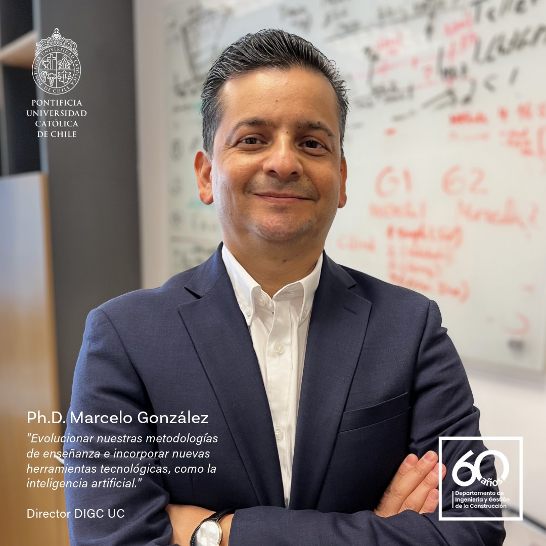 ¡Felicitamos al profesor Marcelo González, nuevo Director del DIGC UC! 🎉 Con un enfoque en investigación e innovación, promete fortalecer el área de construcción con tecnología y modernización en enseñanza. 🌍👷‍♂️ #LiderazgoUC #Ingeniería