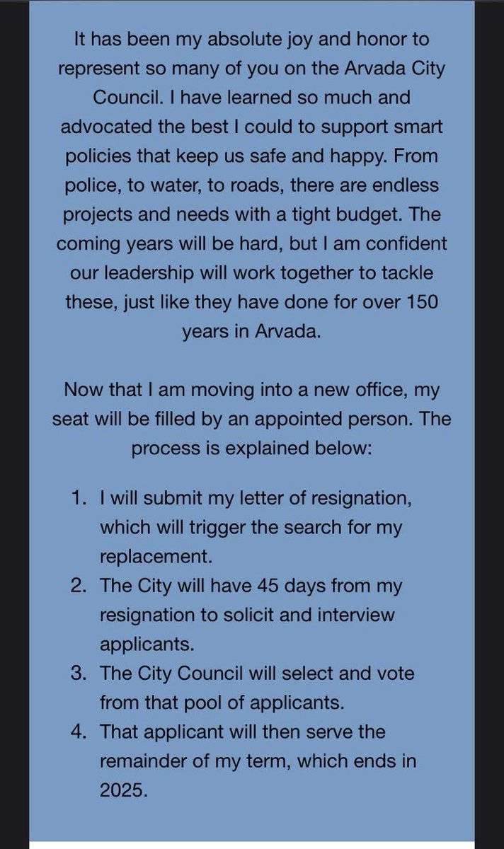 SuperOfMyHome's tweet photo. The nasty mean girl @Lisa_Feret won her race. We need freedom minded Arvadans to apply for the vacancy on city council. Send emails in to say you want the position and ask for next steps. Replace this leftist with someone that doesn’t use city council to advance a political career.
#ArvadaPolitics 

Also demand that Lisa resigns immediately. I’ve been told she is being stubborn and refuses to step down until January. She loves that government dual income.

Mayor: lsimpson@arvada.org
Rmoorman@arvada.org
Sambrose@arvada.org
Jmarriot@arvada.org
Bfifer@arvada.org