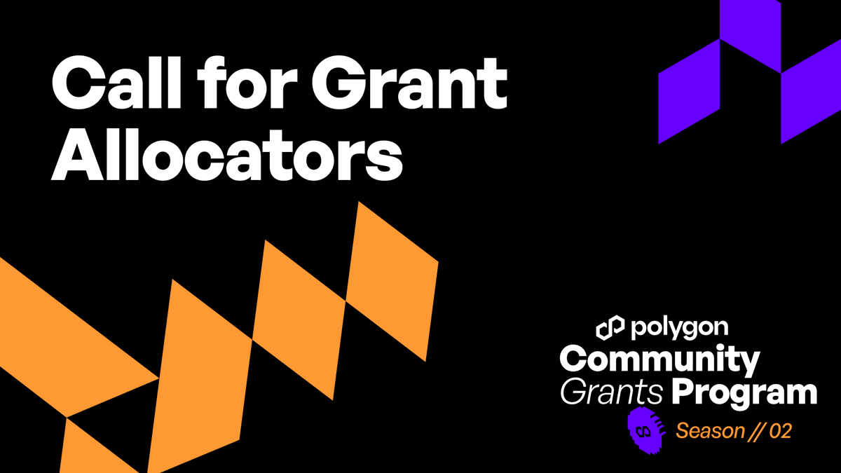 Call for Grant Allocators - Season 2 Polygon Community Grants Program

As Season 2 of the PCGP gears up, the Community Treasury Board (CTB) is once again seeking seasoned grant allocators (GAs) to fuel the next wave of consumer crypto innovation on Polygon.